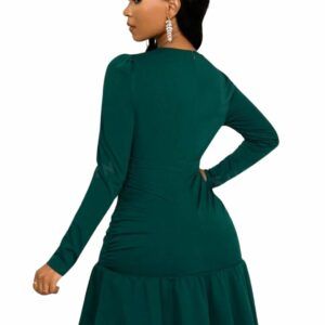 Imported Wears! **Elegance with a Twist: The Gathered Green Dress**