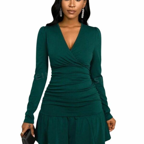 lovely-imported-green-dress-with-gathers-on-hips-domitilla-hus-boutique