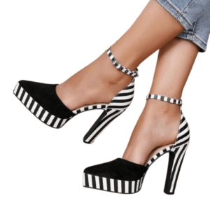 Ladies Zebra Stripe Heels