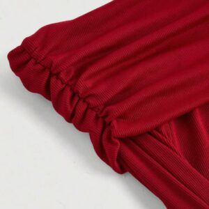 Lovely Off Shoulder Halter Flare Sleeve A-Line Red Dress