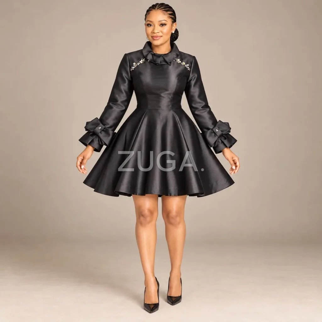 Embellished fit-and-flare dress