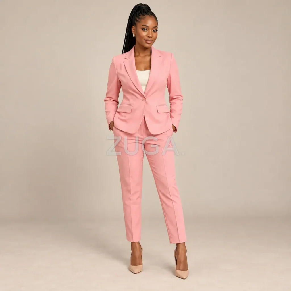 Pink blazer & trouser suit